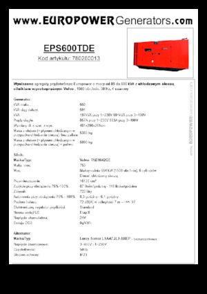 Groupes électrogènes à diesel Europower EPS600TDE (LS)