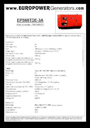 Groupes électrogènes à diesel Europower EPS60TDE-3A (MA)