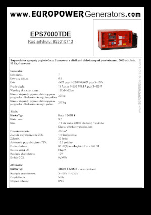 Groupes électrogènes à diesel Europower EPS7000TDE (S)