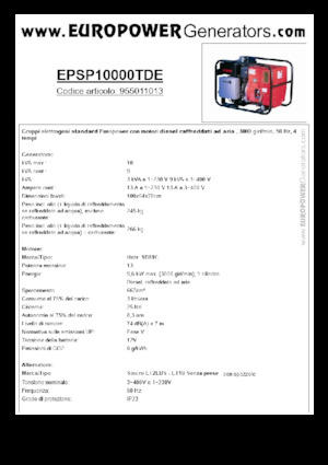 Groupes électrogènes à diesel Europower EPSP10000TDE (S)