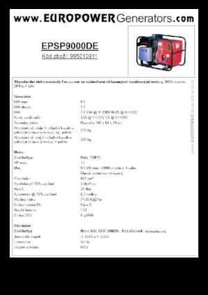 Groupes électrogènes à diesel Europower EPSP9000DE (MA)