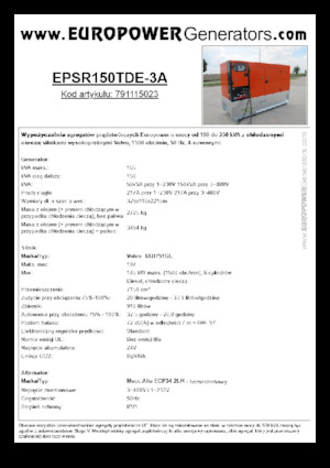 Groupes électrogènes à diesel Europower EPSR150TDE-3A (MA)