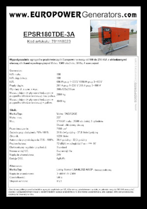 Groupes électrogènes à diesel Europower EPSR180TDE-3A (LS)