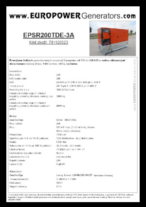 Groupes électrogènes à diesel Europower EPSR200TDE-3A (LS)