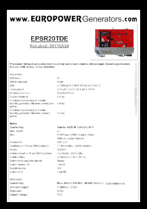 Groupes électrogènes à diesel Europower EPSR20TDE (MA)