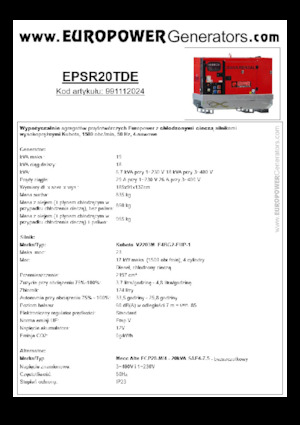 Groupes électrogènes à diesel Europower EPSR20TDE (MA)