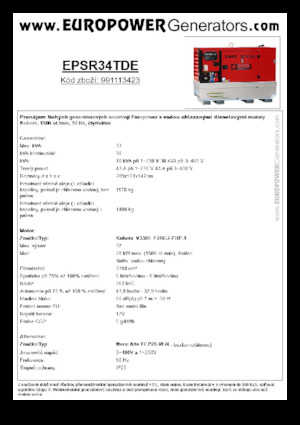 Groupes électrogènes à diesel Europower EPSR34TDE (MA)