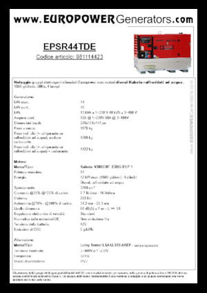 Groupes électrogènes à diesel Europower EPSR44TDE (LS)