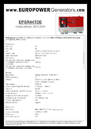 Groupes électrogènes à diesel Europower EPSR44TDE (MA)