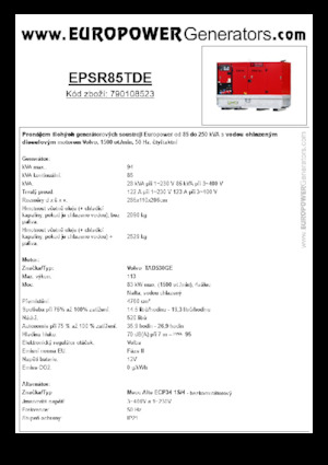 Groupes électrogènes à diesel Europower EPSR85TDE (MA)