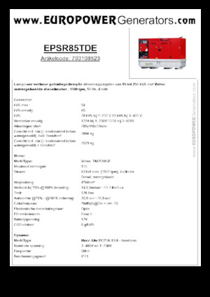 Groupes électrogènes à diesel Europower EPSR85TDE (MA)