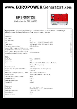 Groupes électrogènes à diesel Europower EPSR85TDE (MA)