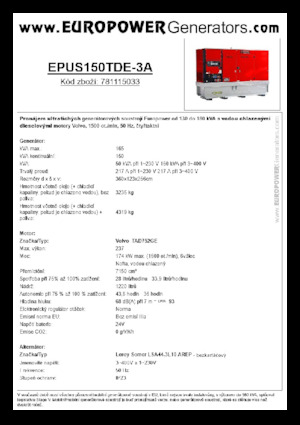 Groupes électrogènes à diesel Europower EPUS150TDE-3A (LS)