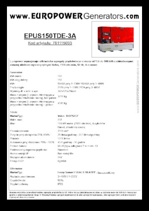 Groupes électrogènes à diesel Europower EPUS150TDE-3A (LS)