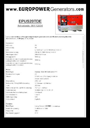 Groupes électrogènes à diesel Europower EPUS20TDE (LS)
