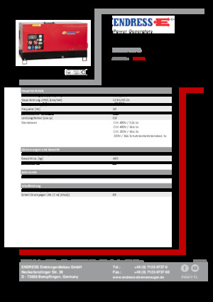 Groupes électrogènes à diesel Endress ESE 15 YW-B