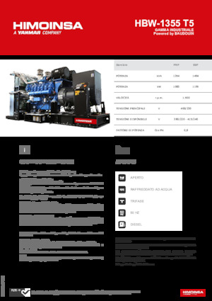 Groupes électrogènes à diesel HIMOINSA HBW-1355 T5