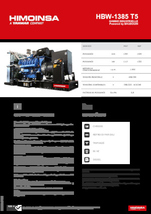 Groupes électrogènes à diesel HIMOINSA HBW-1385 T5