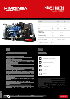 Groupes électrogènes à diesel HIMOINSA HBW-1385 T5