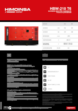 Groupes électrogènes à diesel HIMOINSA HBW-210 T6