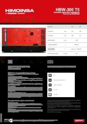 Groupes électrogènes à diesel HIMOINSA HBW-300 T5