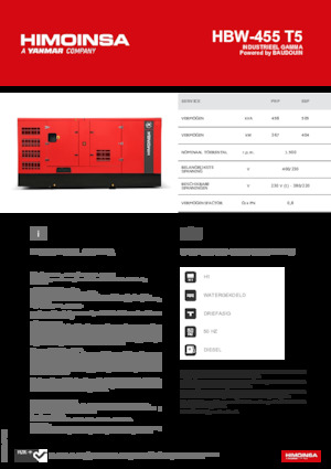 Groupes électrogènes à diesel HIMOINSA HBW-455 T5