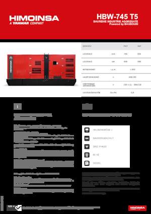 Groupes électrogènes à diesel HIMOINSA HBW-745 T5