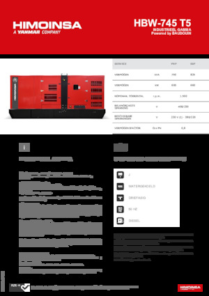 Groupes électrogènes à diesel HIMOINSA HBW-745 T5