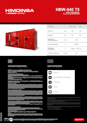 Groupes électrogènes à diesel HIMOINSA HBW-940 T5