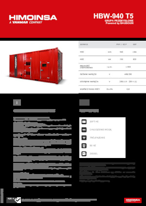 Groupes électrogènes à diesel HIMOINSA HBW-940 T5