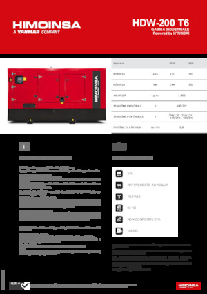 Groupes électrogènes à diesel HIMOINSA HDW-200 T6