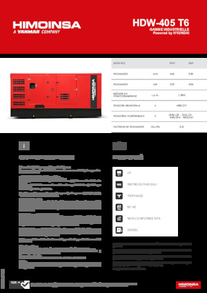 Groupes électrogènes à diesel HIMOINSA HDW-405 T6