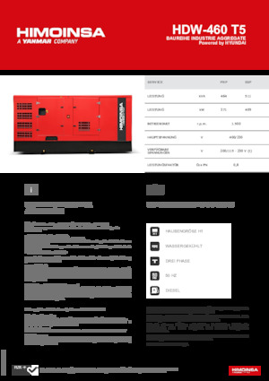 Groupes électrogènes à diesel HIMOINSA HDW-460 T5