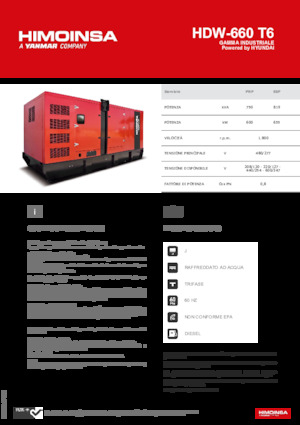 Groupes électrogènes à diesel HIMOINSA HDW-660 T6