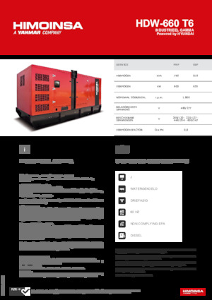 Groupes électrogènes à diesel HIMOINSA HDW-660 T6