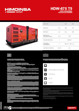Groupes électrogènes à diesel HIMOINSA HDW-675 T5