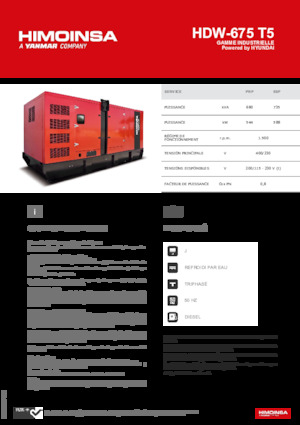 Groupes électrogènes à diesel HIMOINSA HDW-675 T5