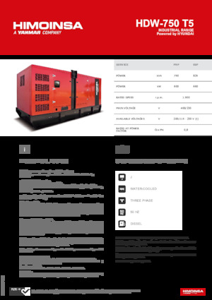 Groupes électrogènes à diesel HIMOINSA HDW-750 T5