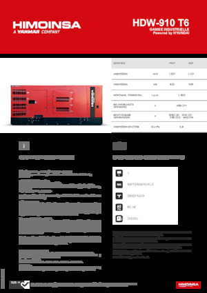 Groupes électrogènes à diesel HIMOINSA HDW-910 T6