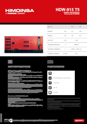 Groupes électrogènes à diesel HIMOINSA HDW-915 T5