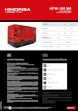 Groupes électrogènes à diesel HIMOINSA HFW-100 M6