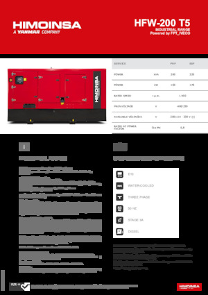 Groupes électrogènes à diesel HIMOINSA HFW-200 T5