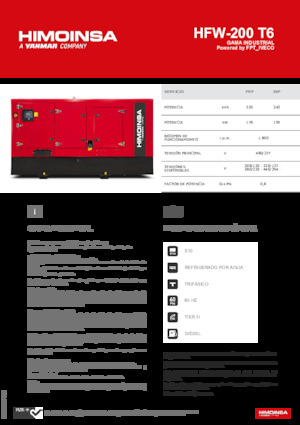 Groupes électrogènes à diesel HIMOINSA HFW-200 T6