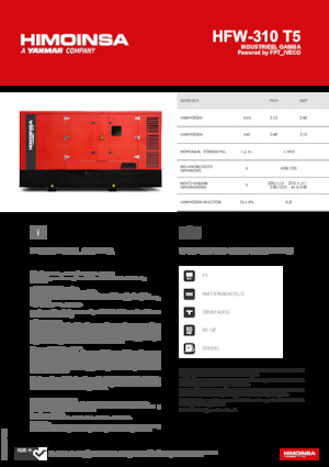 Groupes électrogènes à diesel HIMOINSA HFW-310 T5