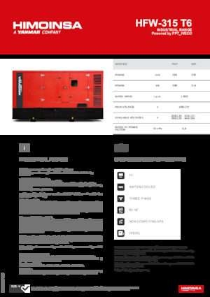 Groupes électrogènes à diesel HIMOINSA HFW-315 T6