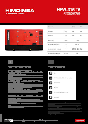 Groupes électrogènes à diesel HIMOINSA HFW-315 T6