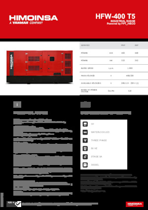 Groupes électrogènes à diesel HIMOINSA HFW-400 T5