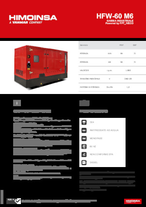 Groupes électrogènes à diesel HIMOINSA HFW-60 M6