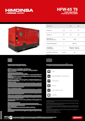 Groupes électrogènes à diesel HIMOINSA HFW-65 T6