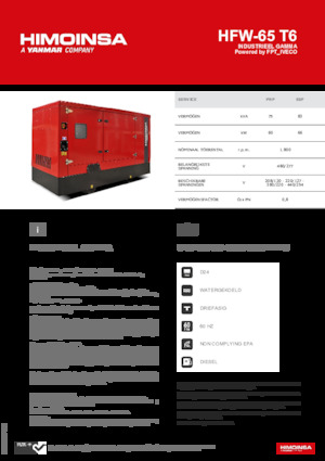 Groupes électrogènes à diesel HIMOINSA HFW-65 T6